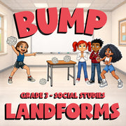 Landforms BUMP Socials Game - No Prep Grade 3 Review Activity