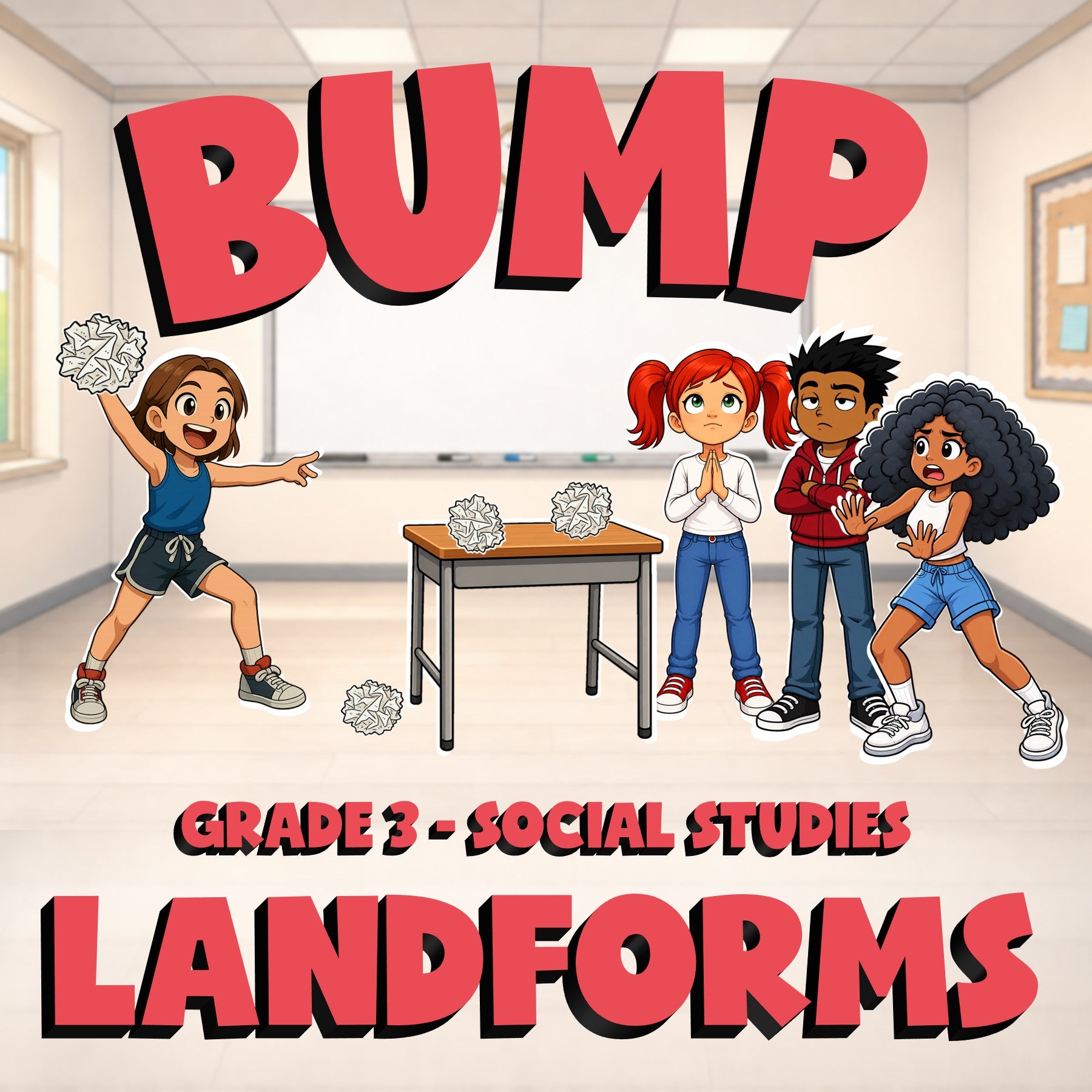 Landforms BUMP Socials Game - No Prep Grade 3 Review Activity