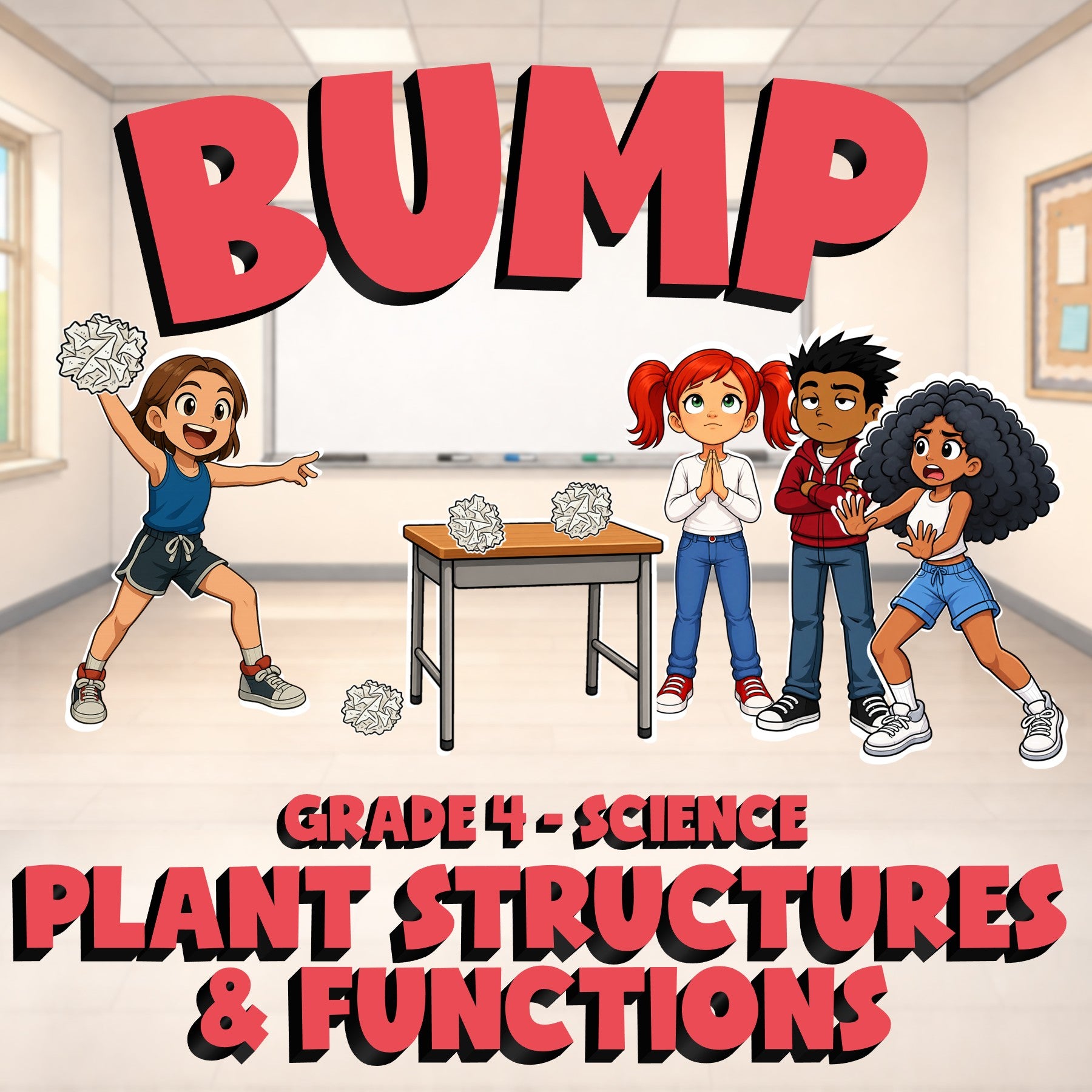 Plant Structures & Functions BUMP Science Game - No Prep Grade 4 Review Activity