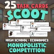Monopolistic Competition SCOOT TASK CARDS Economics Game - No Prep Review