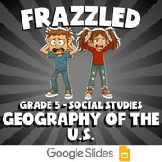 Geography of the U.S. FRAZZLED Socials Game - No Prep Grade 5 Review Activity