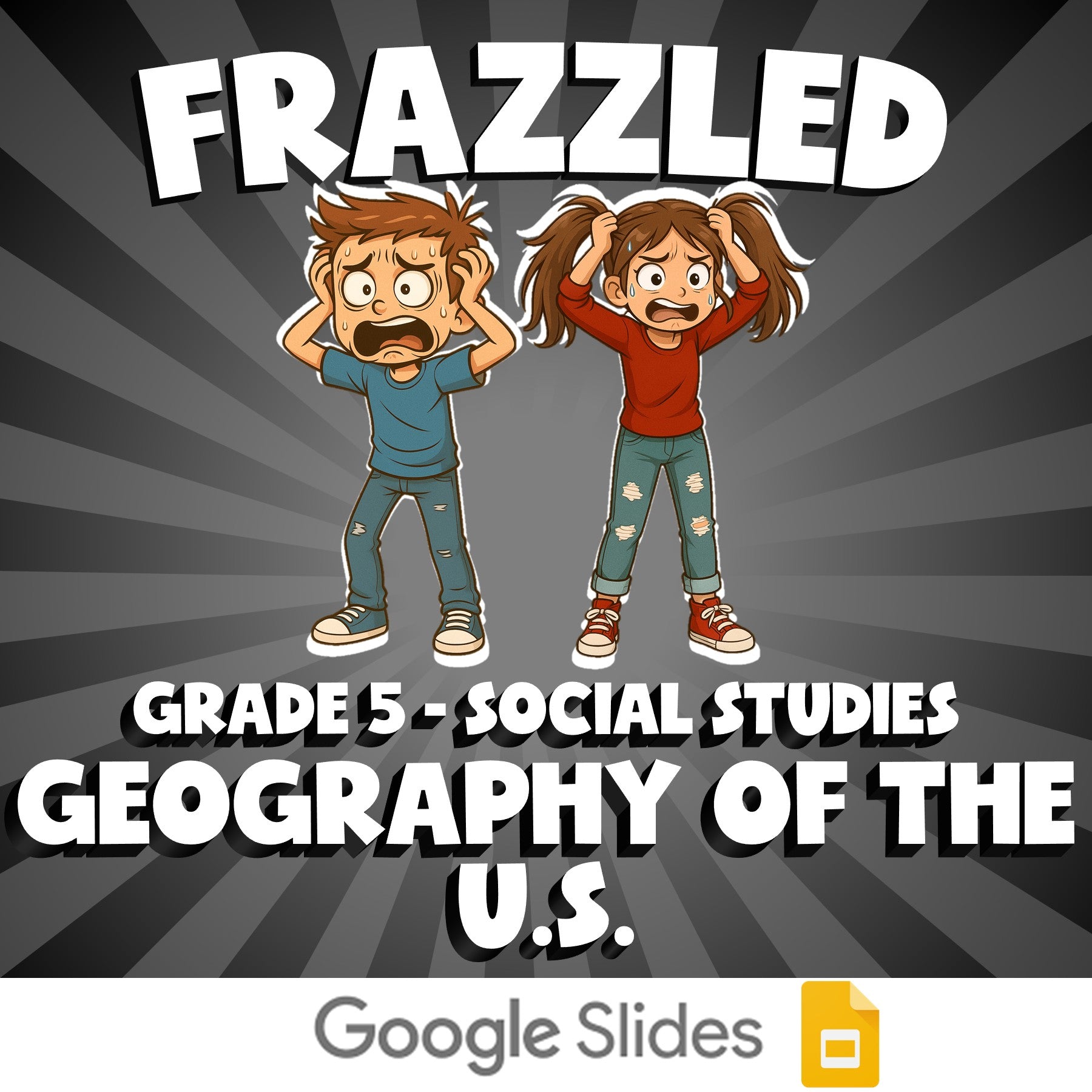 Geography of the U.S. FRAZZLED Socials Game - No Prep Grade 5 Review Activity