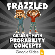 Probability Concepts FRAZZLED Math Game - No Prep Grade 9 Review Activity