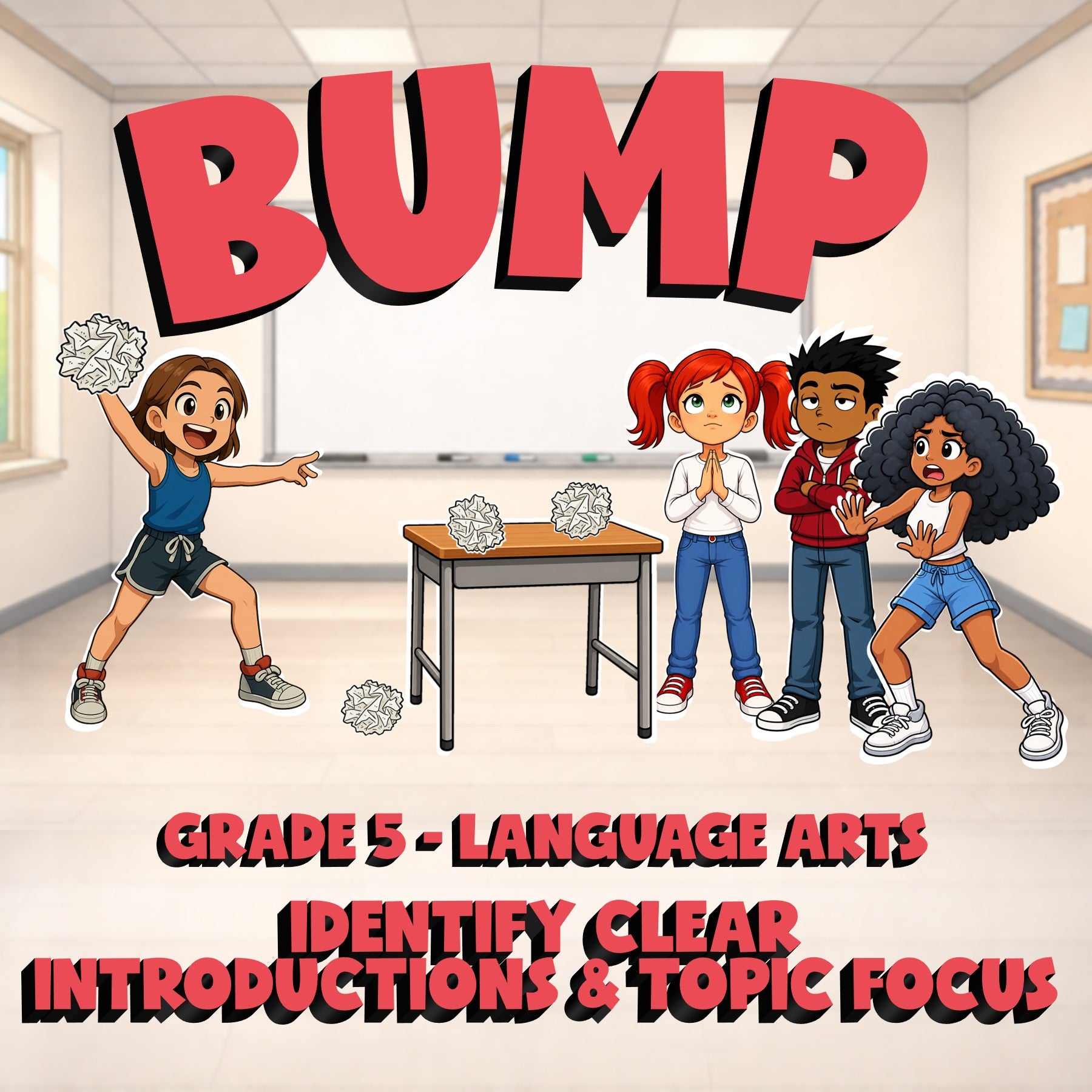 Identify Clear Introductions & Topic Focus BUMP ELA Game - No Prep Grade 5