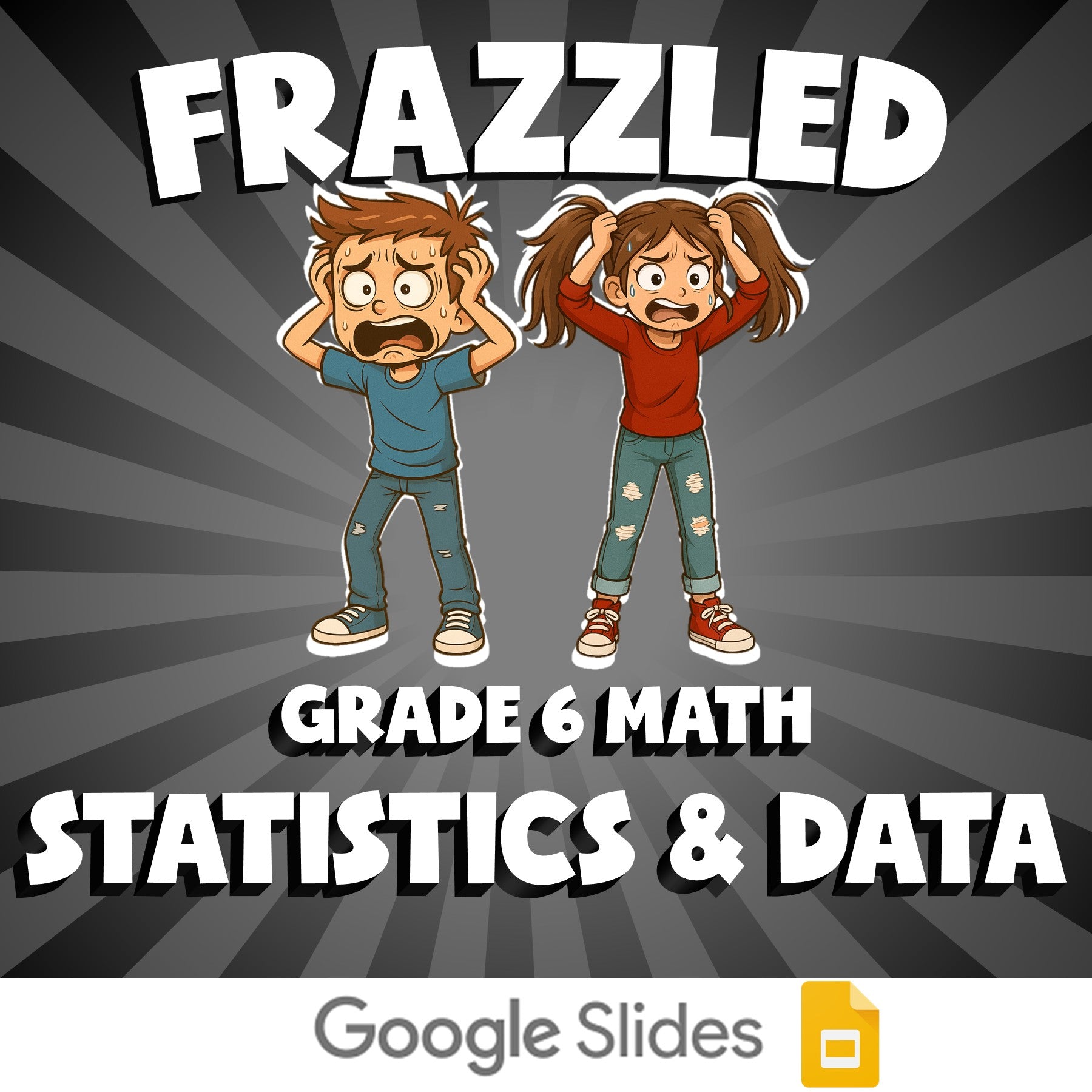 Statistics & Data FRAZZLED Math Game - No Prep Grade 6 Review Activity