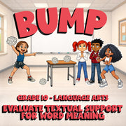 Evaluate Textual Support for Word Meaning BUMP ELA Game - No Prep Grade 10