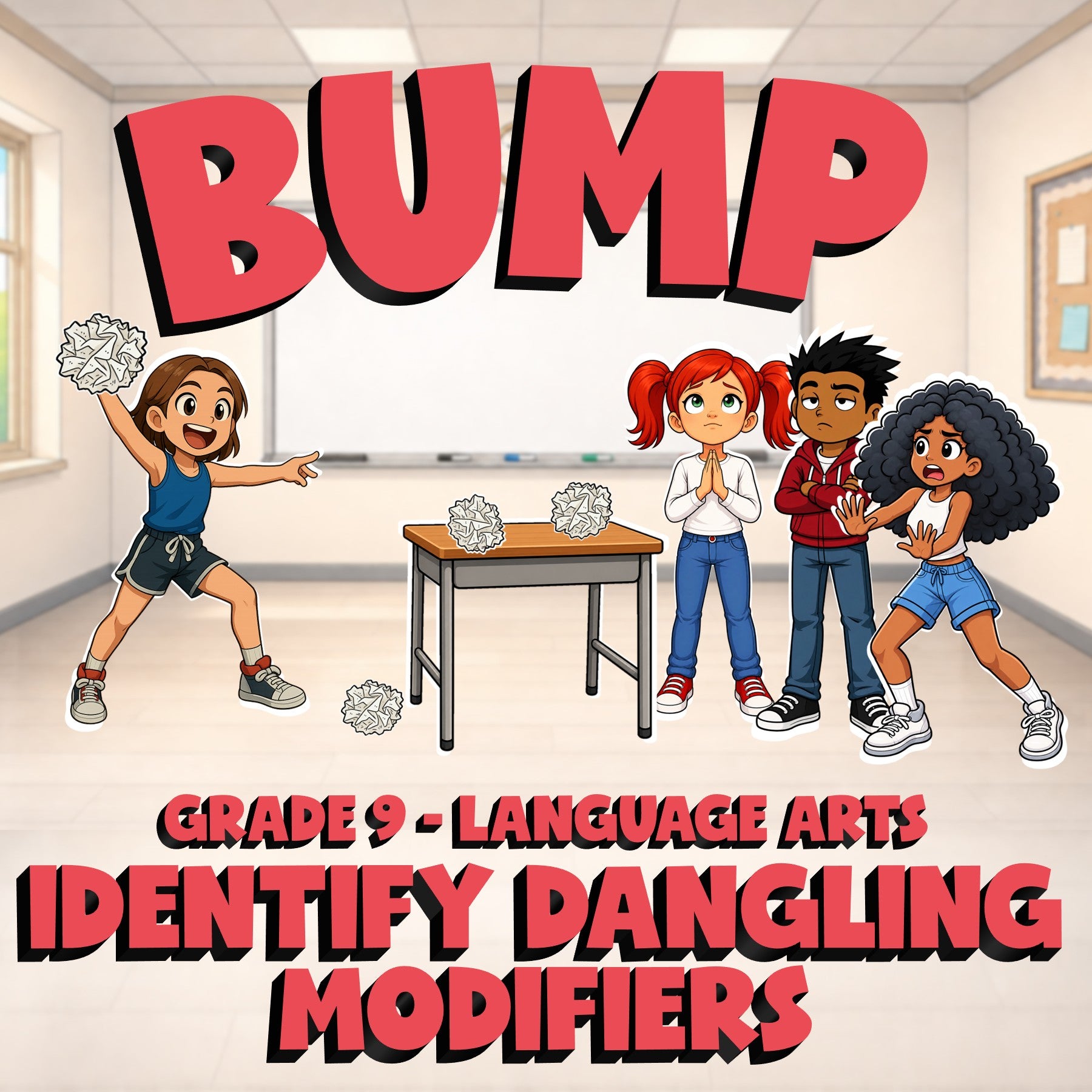 Identify Dangling Modifiers BUMP ELA Game - No Prep Grade 9 Review Activity