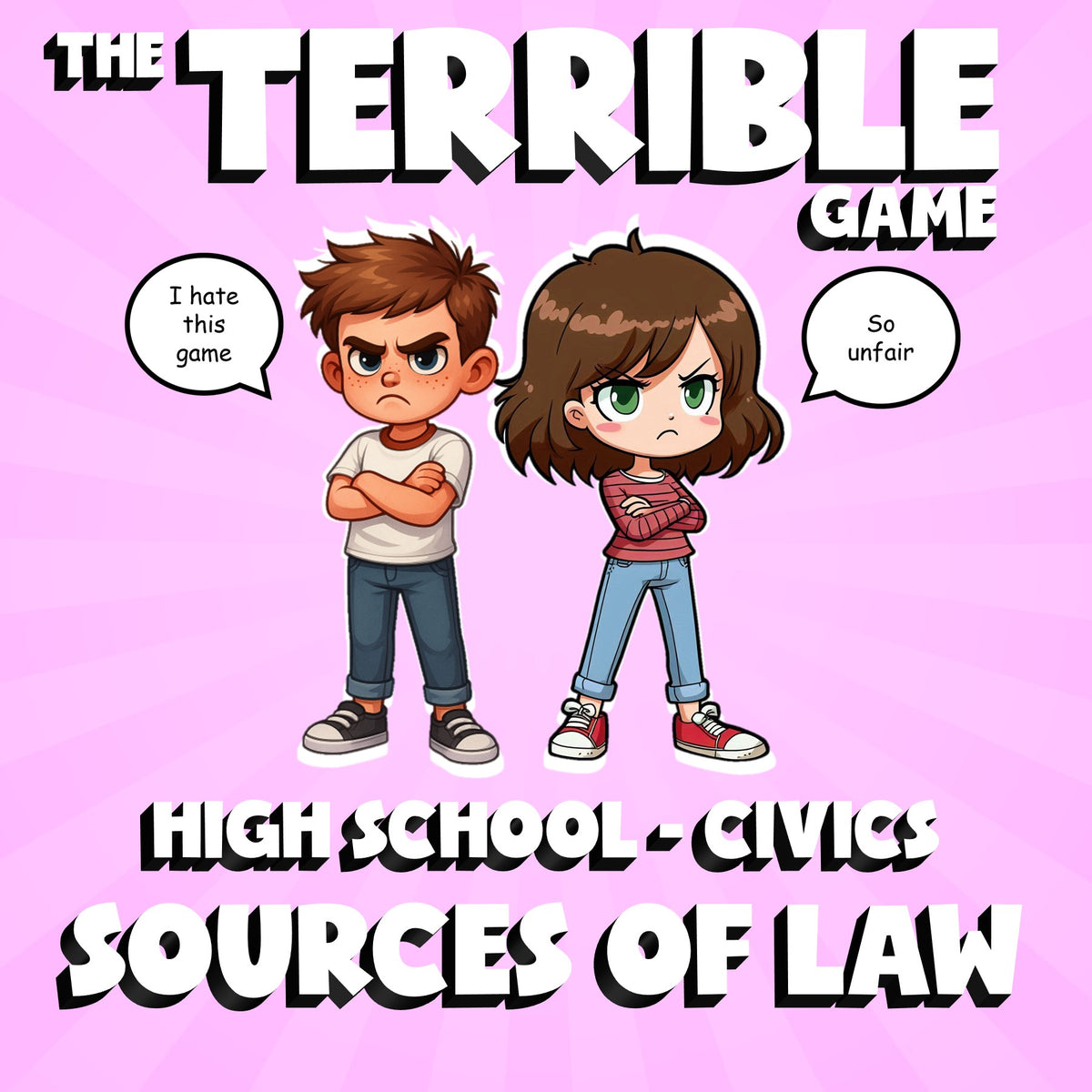 Sources of Law THE TERRIBLE GAME - No Prep Civics Review Activity