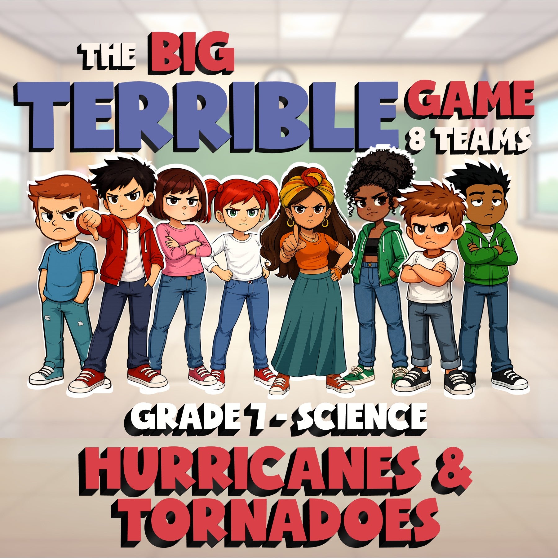 Hurricanes & Tornadoes BIG TERRIBLE GAME - No Prep Grade 7 Science Review