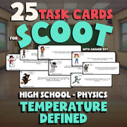 Temperature Defined SCOOT TASK CARDS Science Game - No Prep Physics Review
