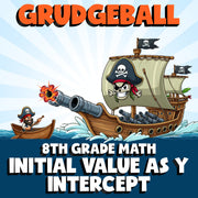 Initial Value as Y Intercept GRUDGEBALL Math Game - No Prep Grade 8 Review
