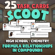 Formula Relationships in Compounds SCOOT TASK CARDS Science Game - Chemistry