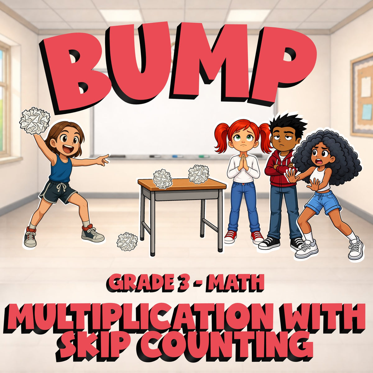 Multiplication with Skip Counting BUMP Math Game - No Prep Grade 3 Review