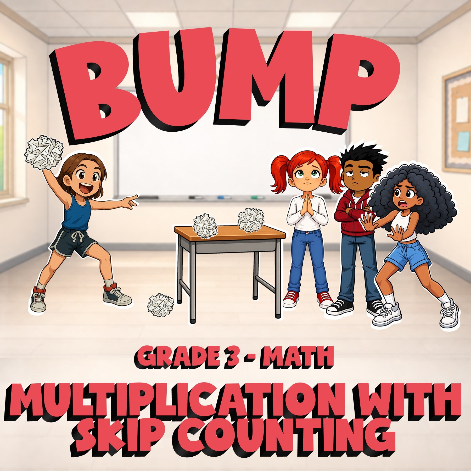Multiplication with Skip Counting BUMP Math Game - No Prep Grade 3 Review