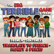 Translate to French - Money & Prices BIG TERRIBLE GAME - No Prep French Exercise