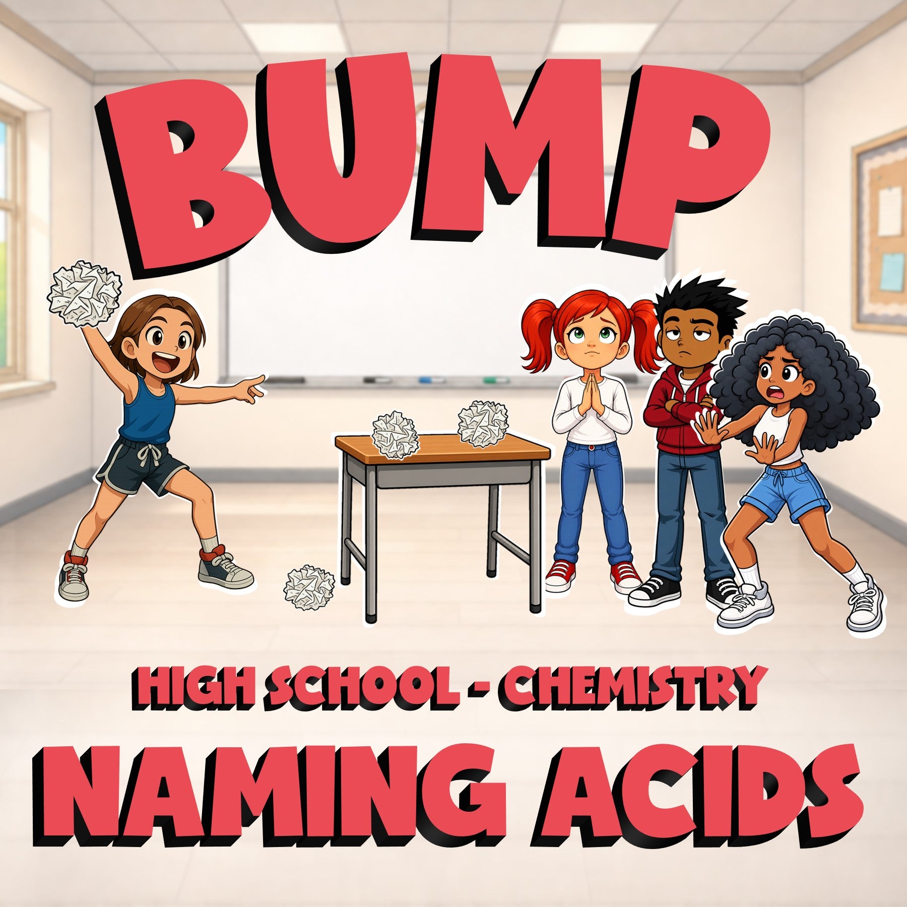 Naming Acids BUMP Science Game - No Prep Chemistry Review Activity