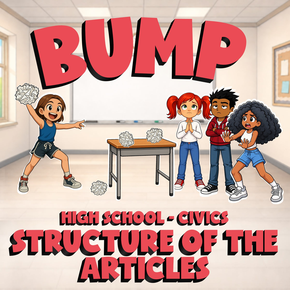 Structure of the Articles BUMP Civics Game - No Prep Review Activity