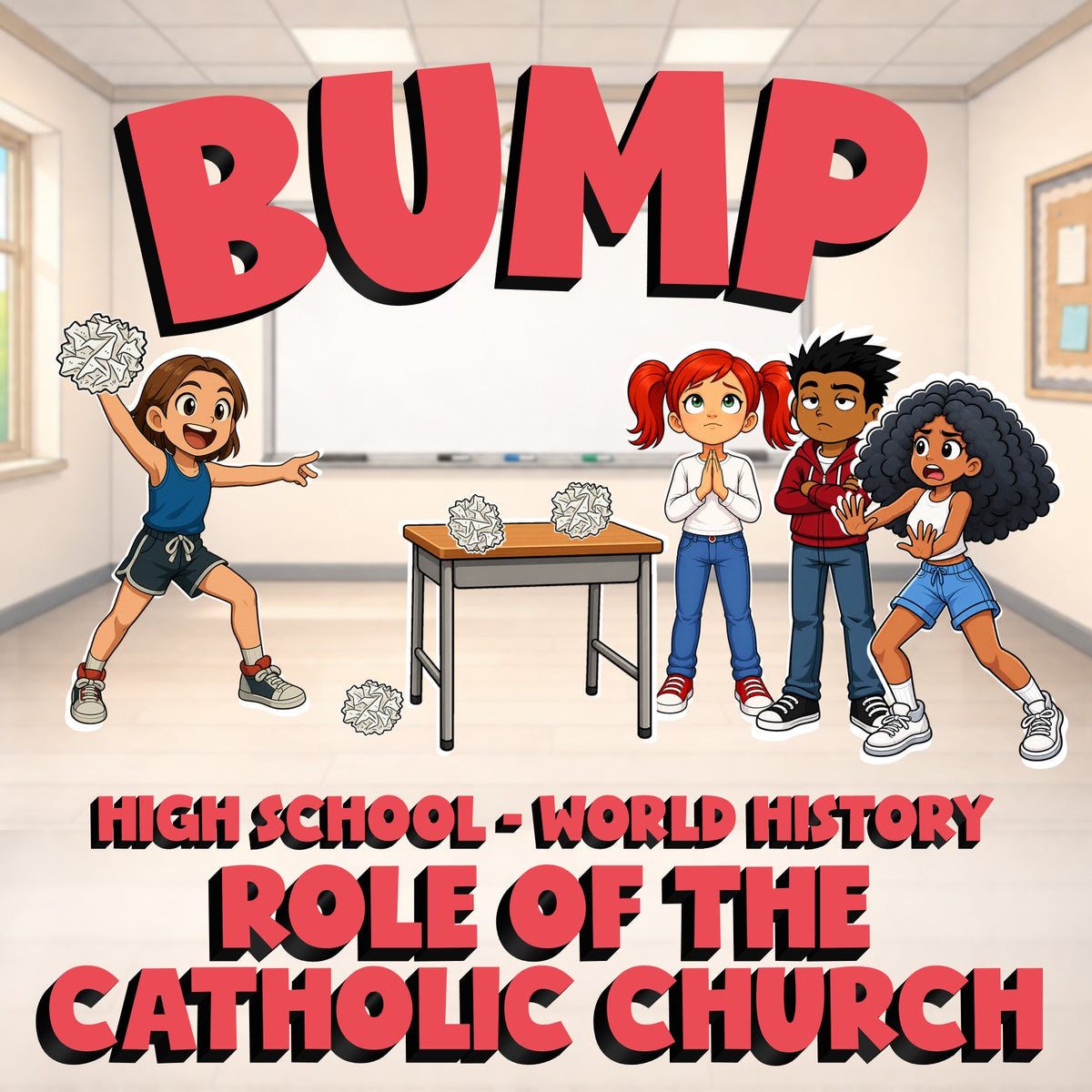 Role of the Catholic Church BUMP Game - No Prep World History Review Activity