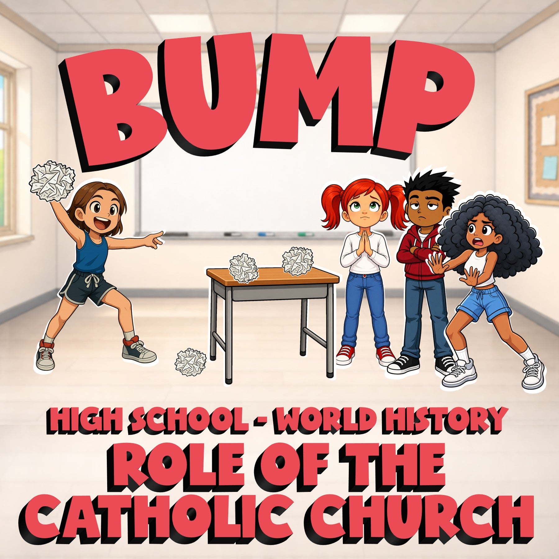 Role of the Catholic Church BUMP Game - No Prep World History Review Activity