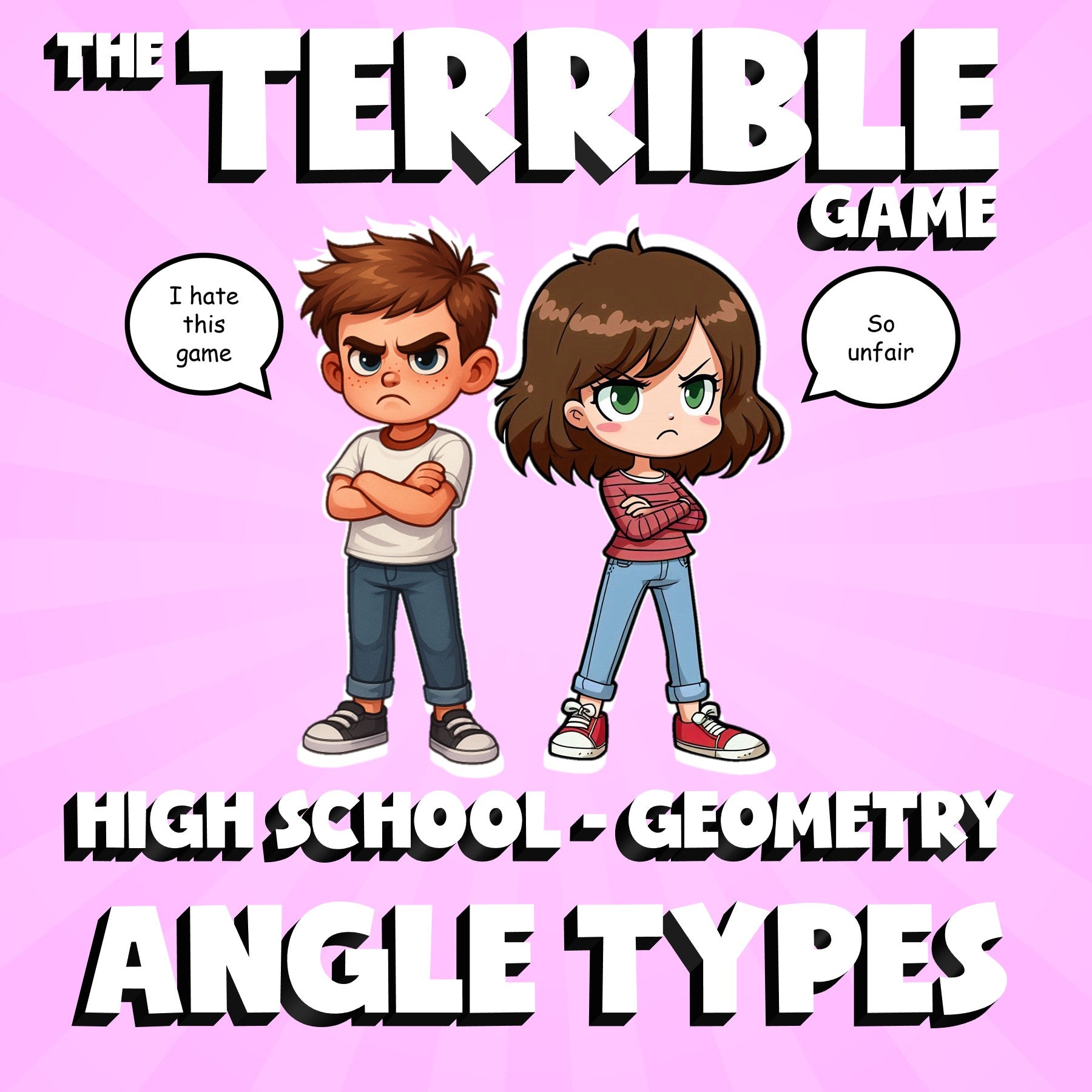 Angle Types THE TERRIBLE GAME - No Prep Geometry Math Review Activity