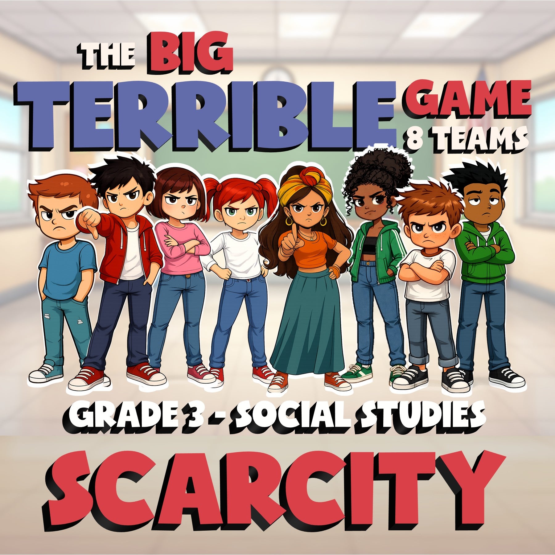 Scarcity BIG TERRIBLE GAME - No Prep Grade 3 Socials Review Activity