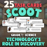 Technology’s Role in Discovery SCOOT TASK CARDS Science Game - No Prep Grade 7
