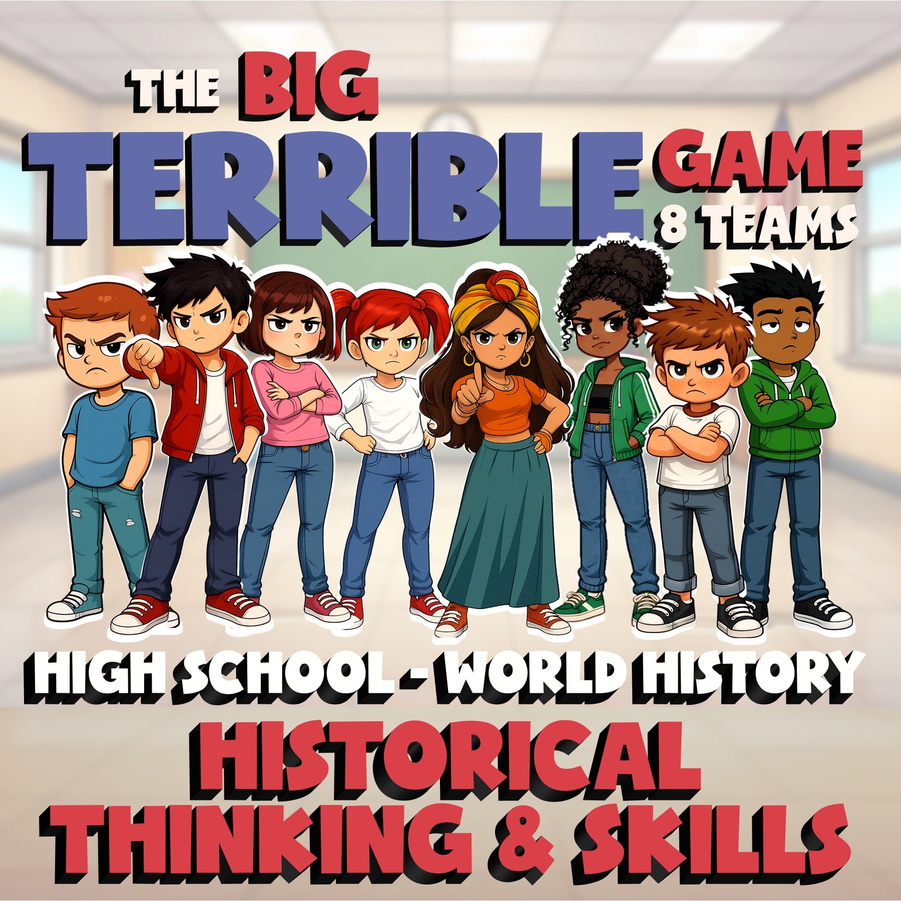 Historical Thinking & Skills BIG TERRIBLE GAME - No Prep World History Review