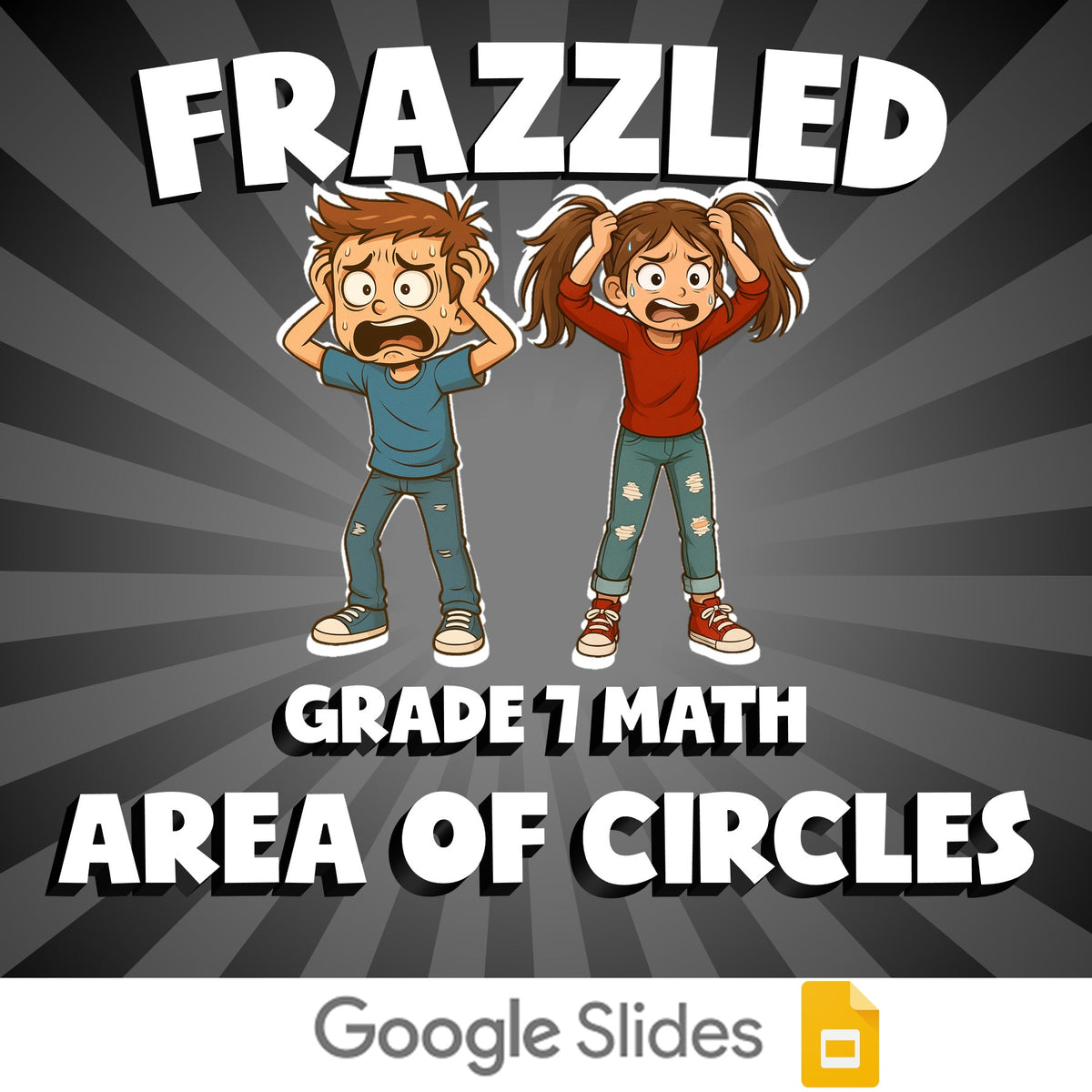 Area of Circles FRAZZLED Math Game - No Prep Grade 7 Review Activity