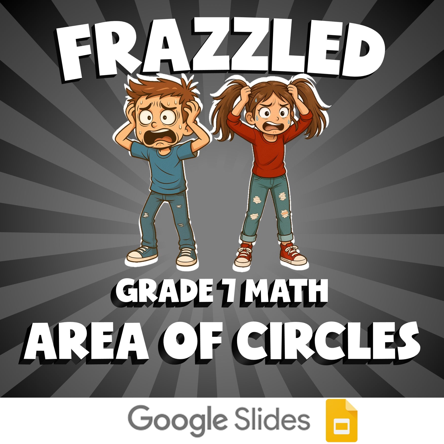 Area of Circles FRAZZLED Math Game - No Prep Grade 7 Review Activity