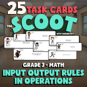 Input Output Rules in Operations SCOOT TASK CARDS Math Game - No Prep Grade 3