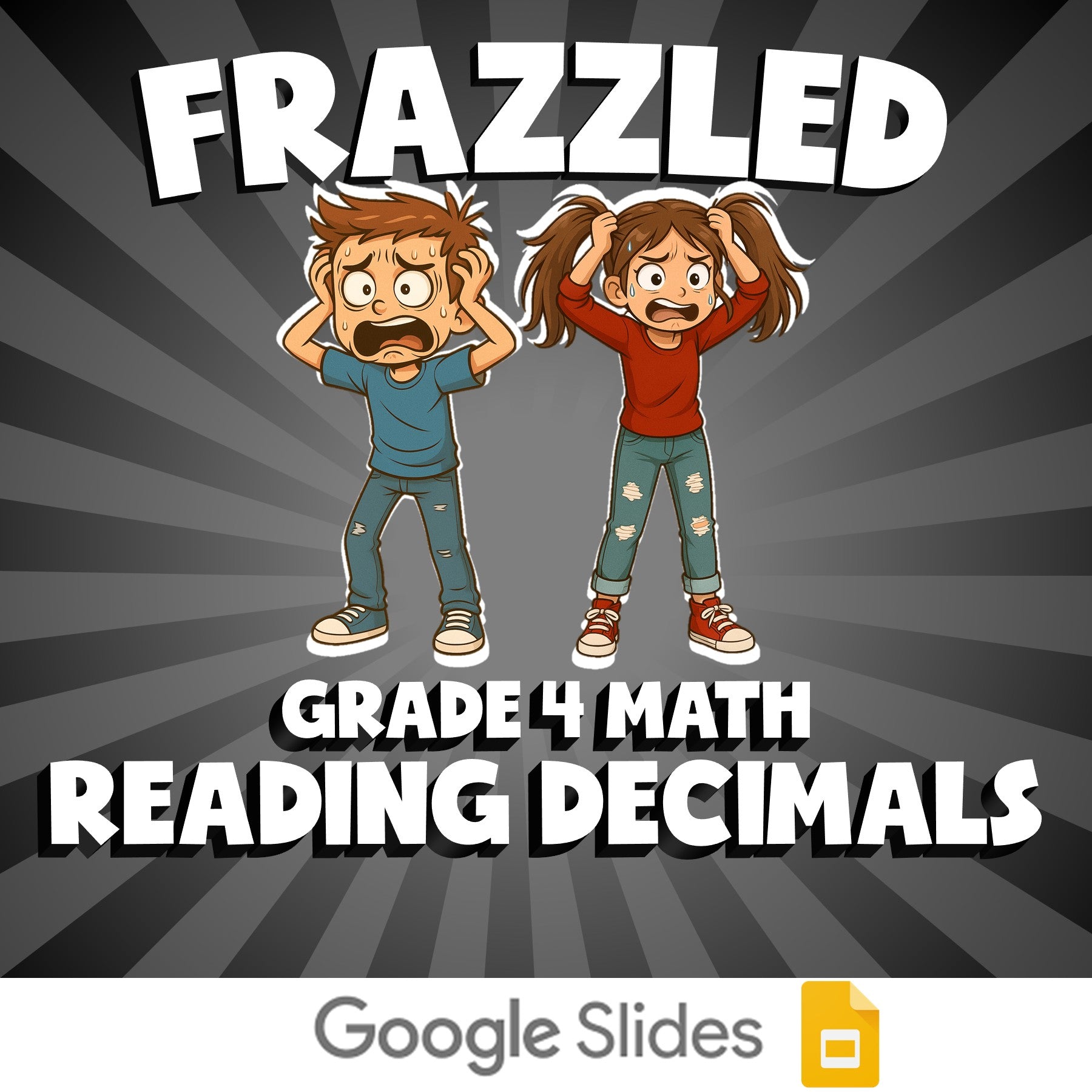 Reading Decimals FRAZZLED Math Game - No Prep Grade 4 Review Activity