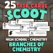 Branches of Chemistry SCOOT TASK CARDS Science Game - No Prep Chemistry Review