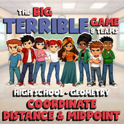 Coordinate Distance & Midpoint BIG TERRIBLE GAME - No Prep Geometry Math Review