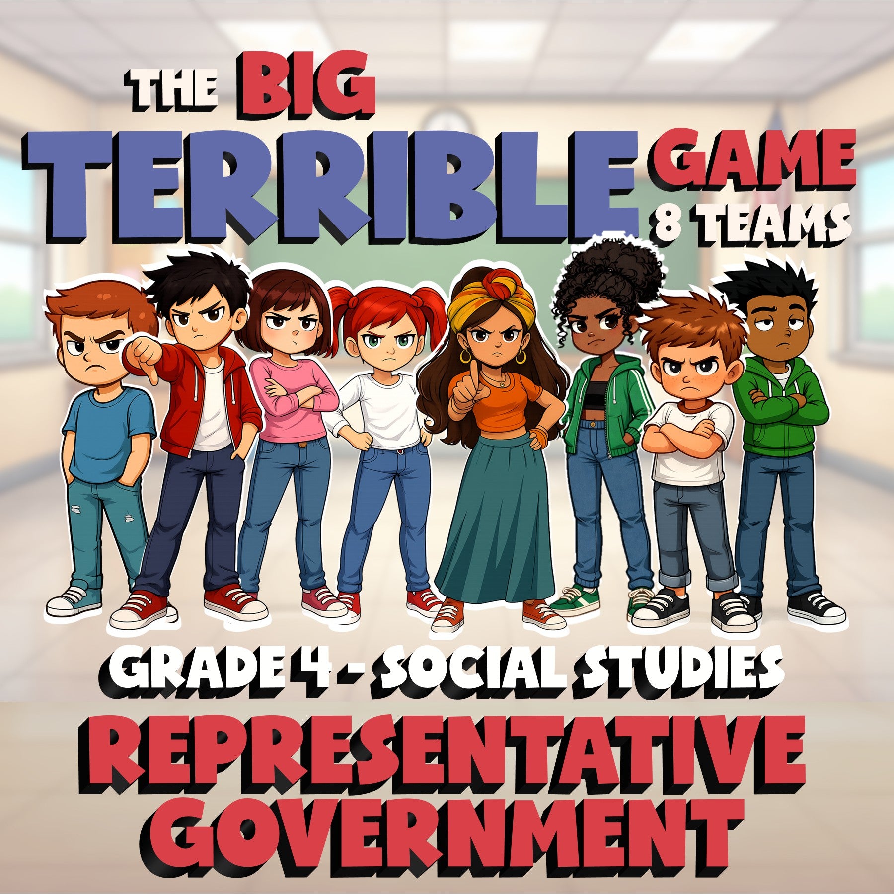 Representative Government BIG TERRIBLE GAME - No Prep Grade 4 Socials Review