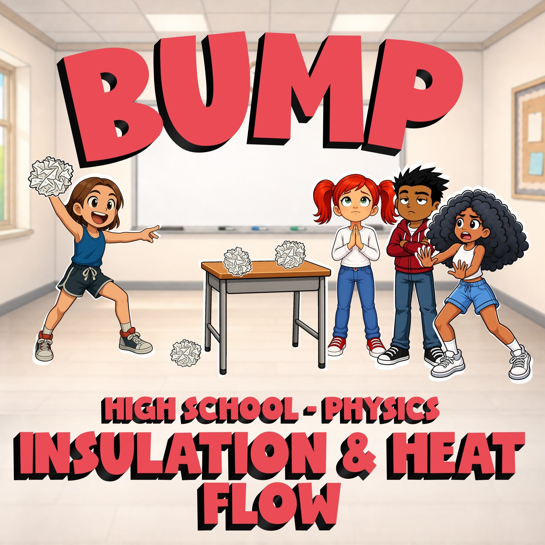 Insulation & Heat Flow BUMP Science Game - No Prep Physics Review Activity