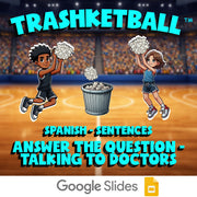 Answer the Question - Talking to Doctors TRASHKETBALL Spanish Game - No Prep