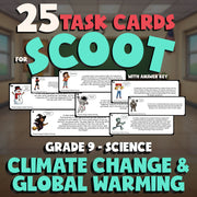 Climate Change & Global Warming SCOOT TASK CARDS Science Game - No Prep Grade 9