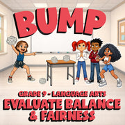 Evaluate Balance & Fairness BUMP ELA Game - No Prep Grade 9 Review Activity