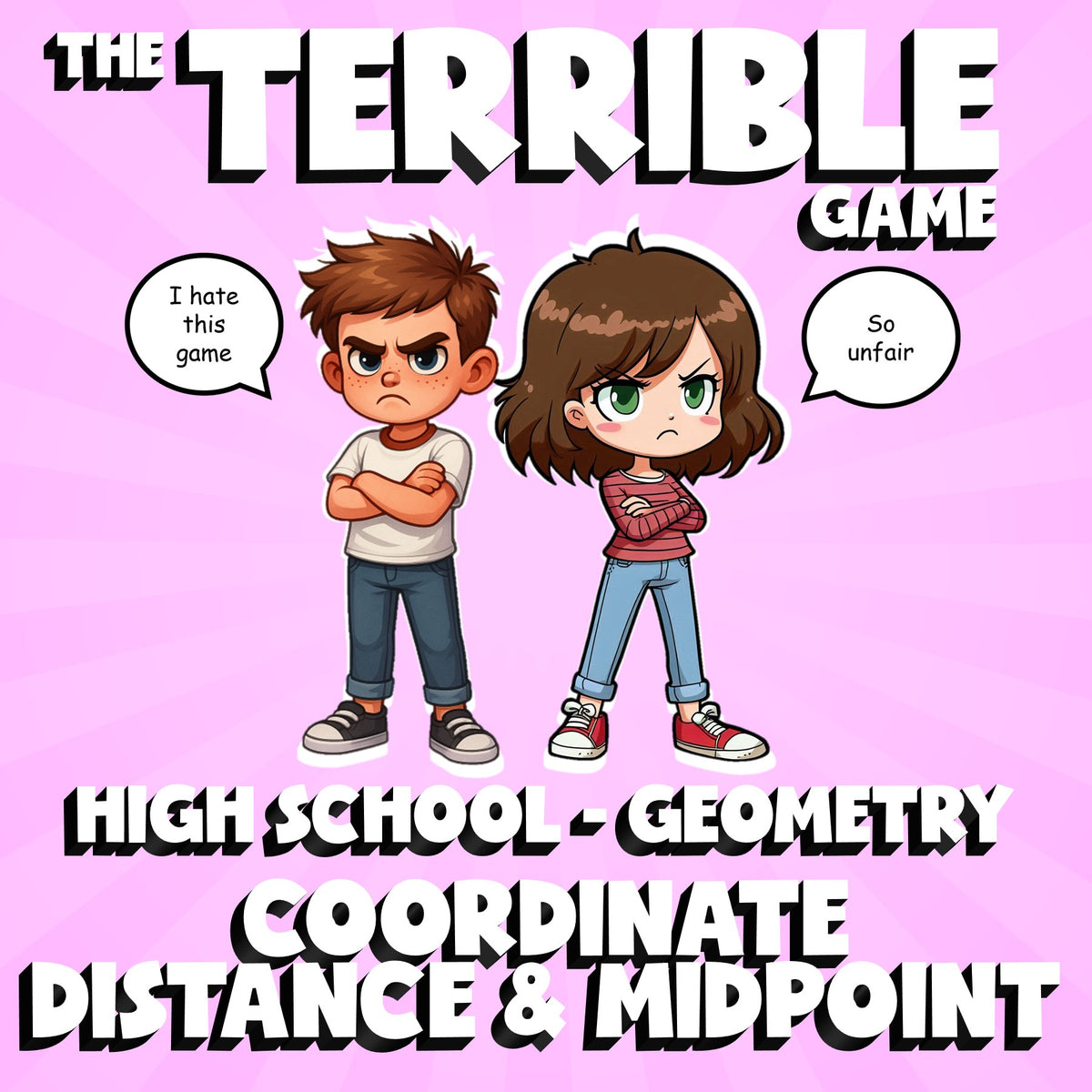 Coordinate Distance & Midpoint THE TERRIBLE GAME - No Prep Geometry Math Review