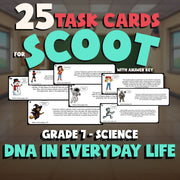 DNA in Everyday Life SCOOT TASK CARDS Science Game - No Prep Grade 7 Review