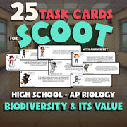 Biodiversity & Its Value SCOOT TASK CARDS Science Game - No Prep AP Biology
