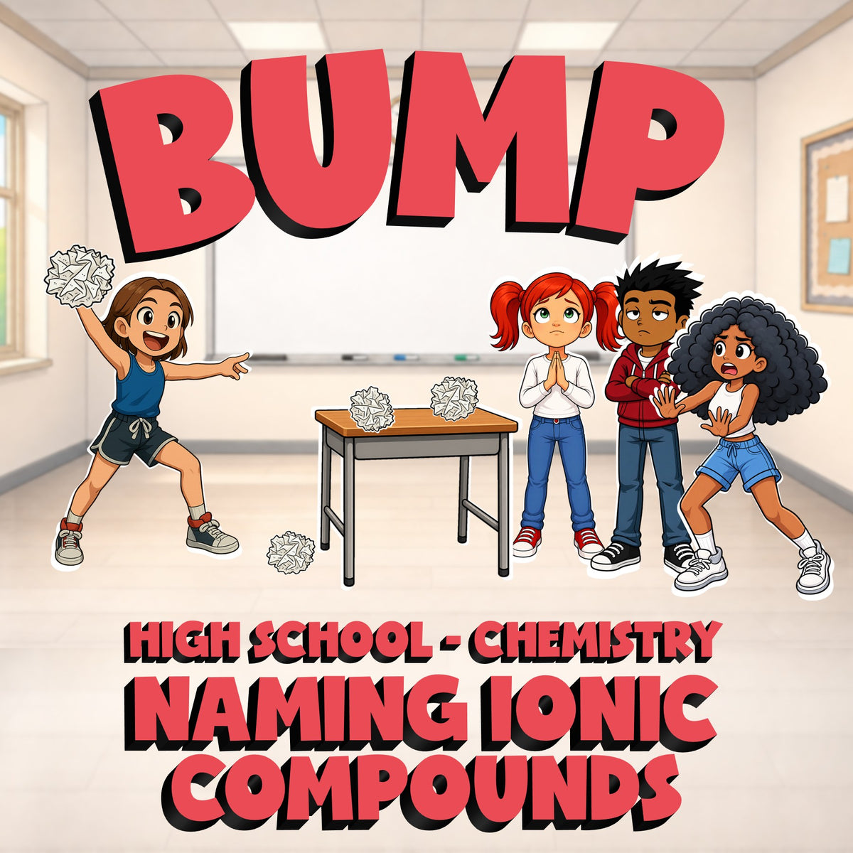 Naming ionic Compounds BUMP Science Game - No Prep Chemistry Review Activity