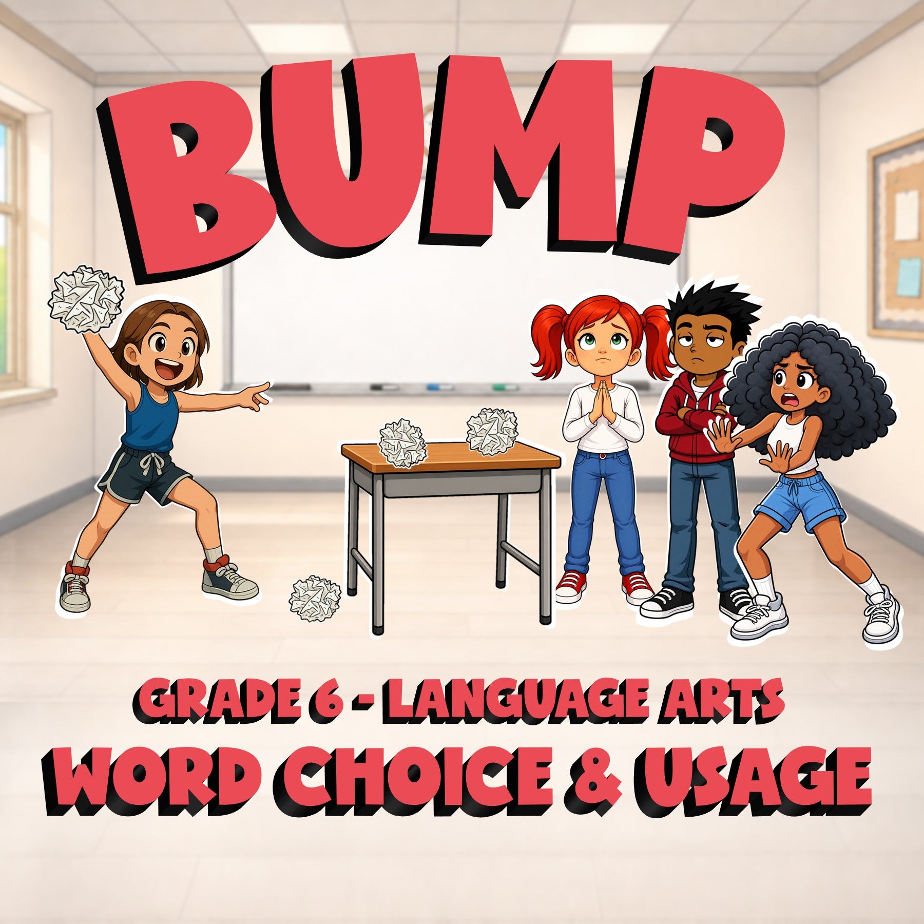 Word Choice & Usage BUMP ELA Game - No Prep Grade 6 Review Activity