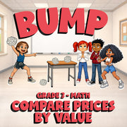 Compare Prices by Value BUMP Math Game - No Prep Grade 3 Review Activity