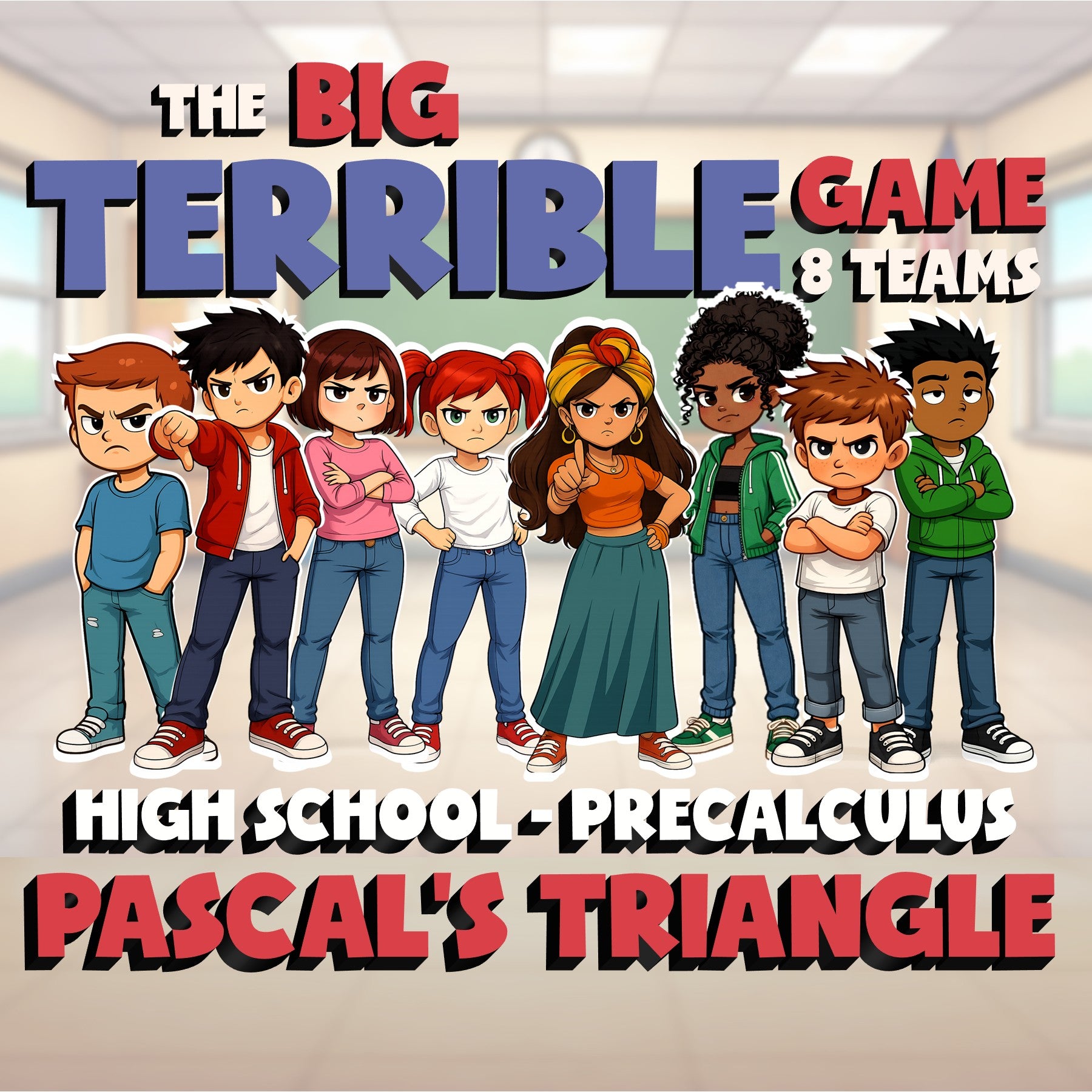 Pascal's Triangle BIG TERRIBLE GAME - No Prep PreCalculus Math Review Activity