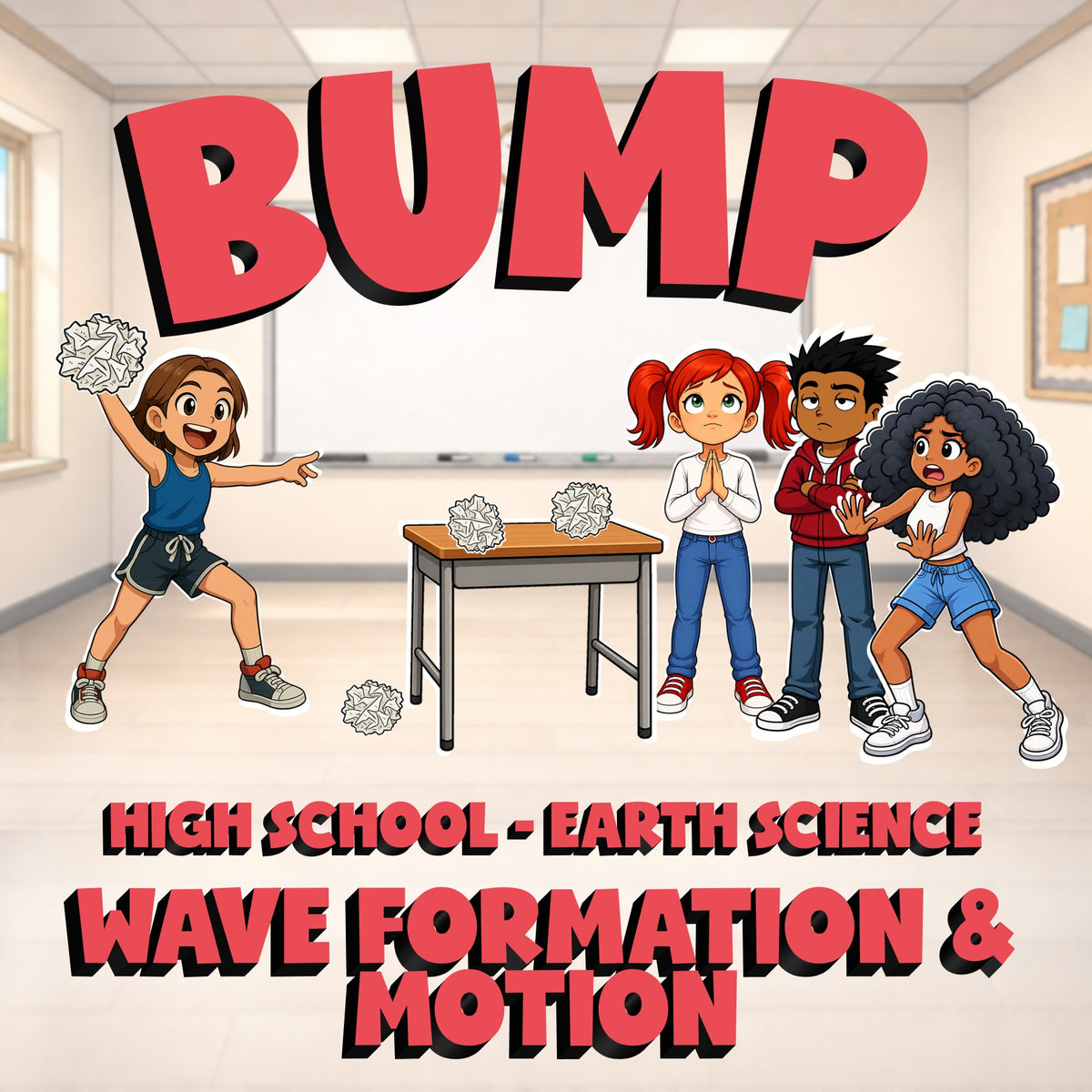 Wave Formation & Motion BUMP Game - No Prep Earth Science Review Activity