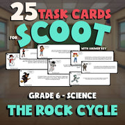 The Rock Cycle SCOOT TASK CARDS Science Game - No Prep Grade 6 Review Activity