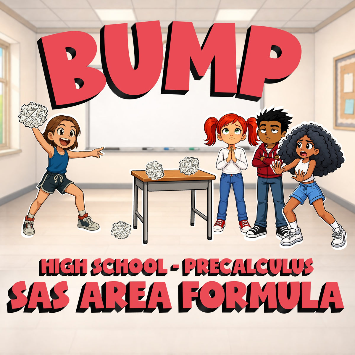 SAS Area Formula BUMP Math Game - No Prep PreCalculus Review Activity
