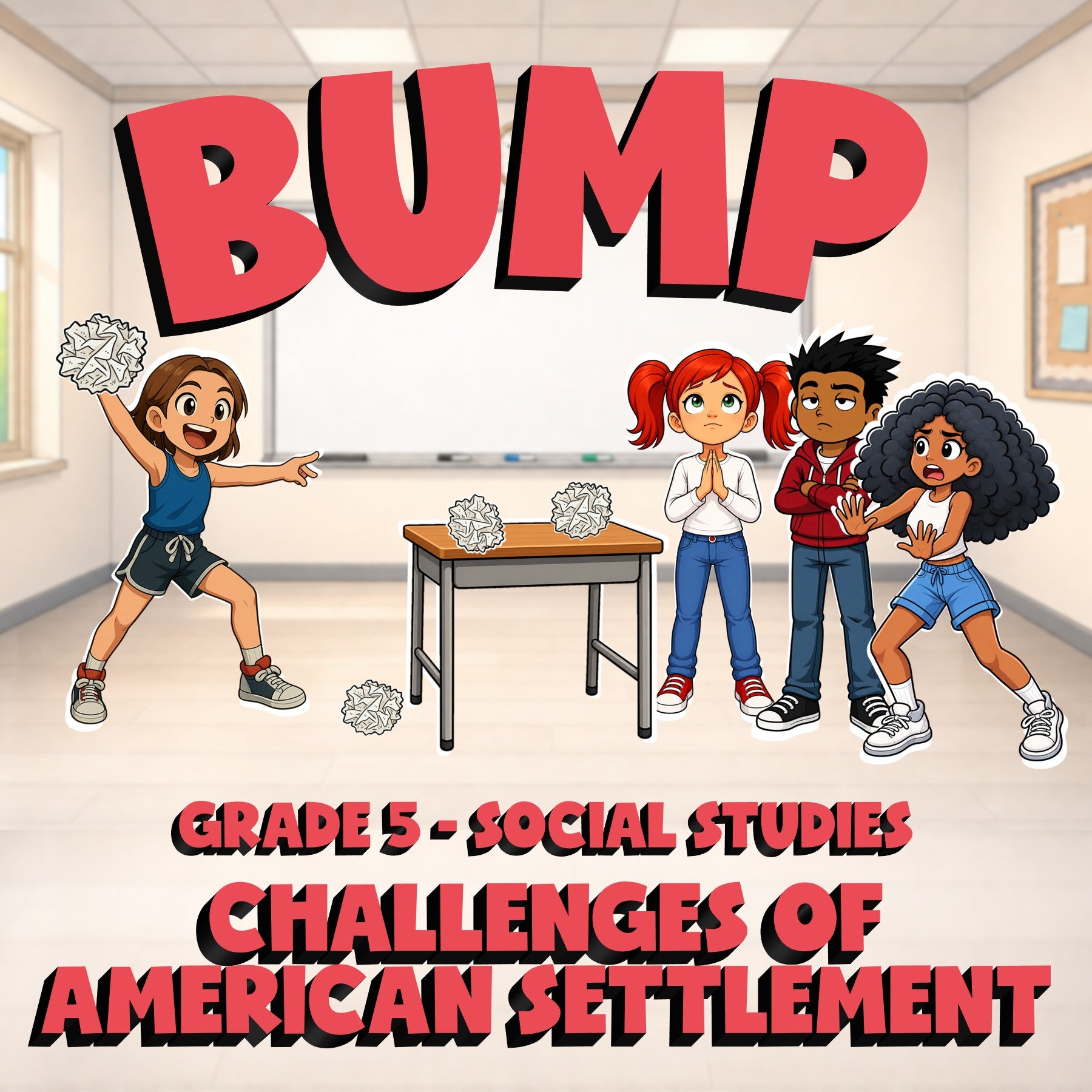 Challenges of American Settlement BUMP Socials Game - No Prep Grade 5 Review