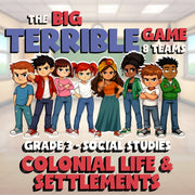 Colonial Life & Settlements BIG TERRIBLE GAME - No Prep Grade 3 Socials Review